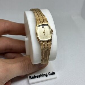 Vintage Phasar Women's Quartz Watch Gold Tone Diamond Classic Minimalist !